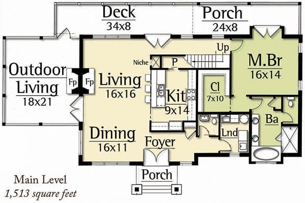 Bucktail Main Level Floorplan Bucktail Floorplan - Main Level