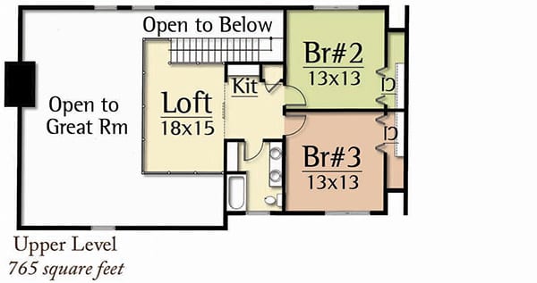 Bucktail Upper Level Floorplan Bucktail Floorplan - Top Level
